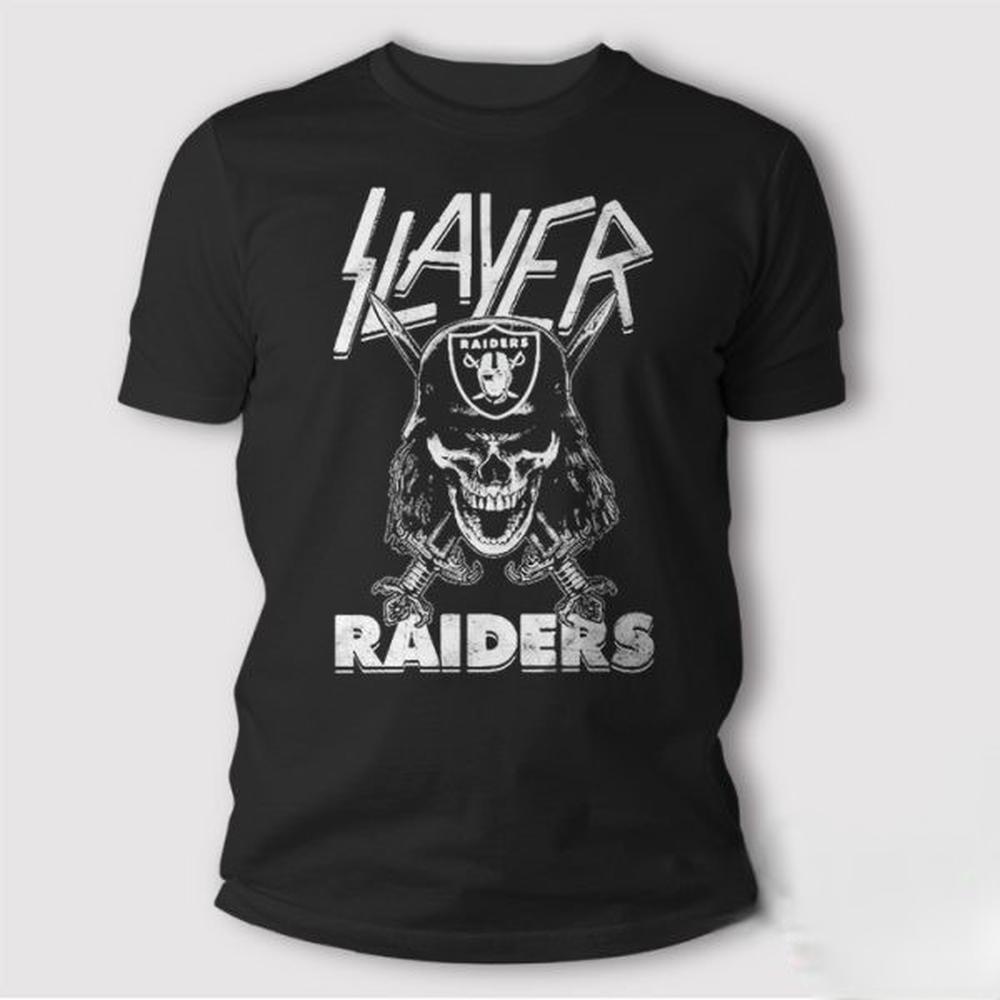 Slayer Oakland Raiders Skull T Shirt